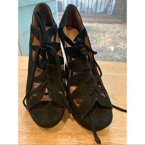 suede & wood handmade Havana last Jeffrey Campbell
